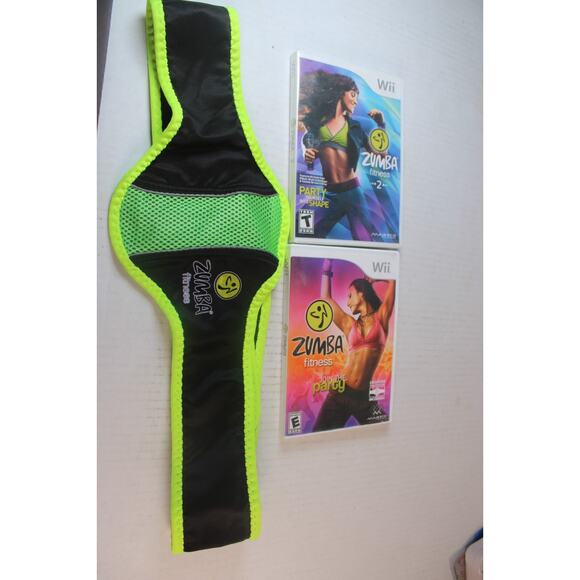 Zumba Fitness 1 & 2 (Nintendo Wii, 2010) With belt, zumba 2 is new/sealed - Picture 1 of 10